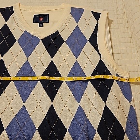 NWOT Men's Saddlebred blue and cream vest size Medium - Picture 9 of 10